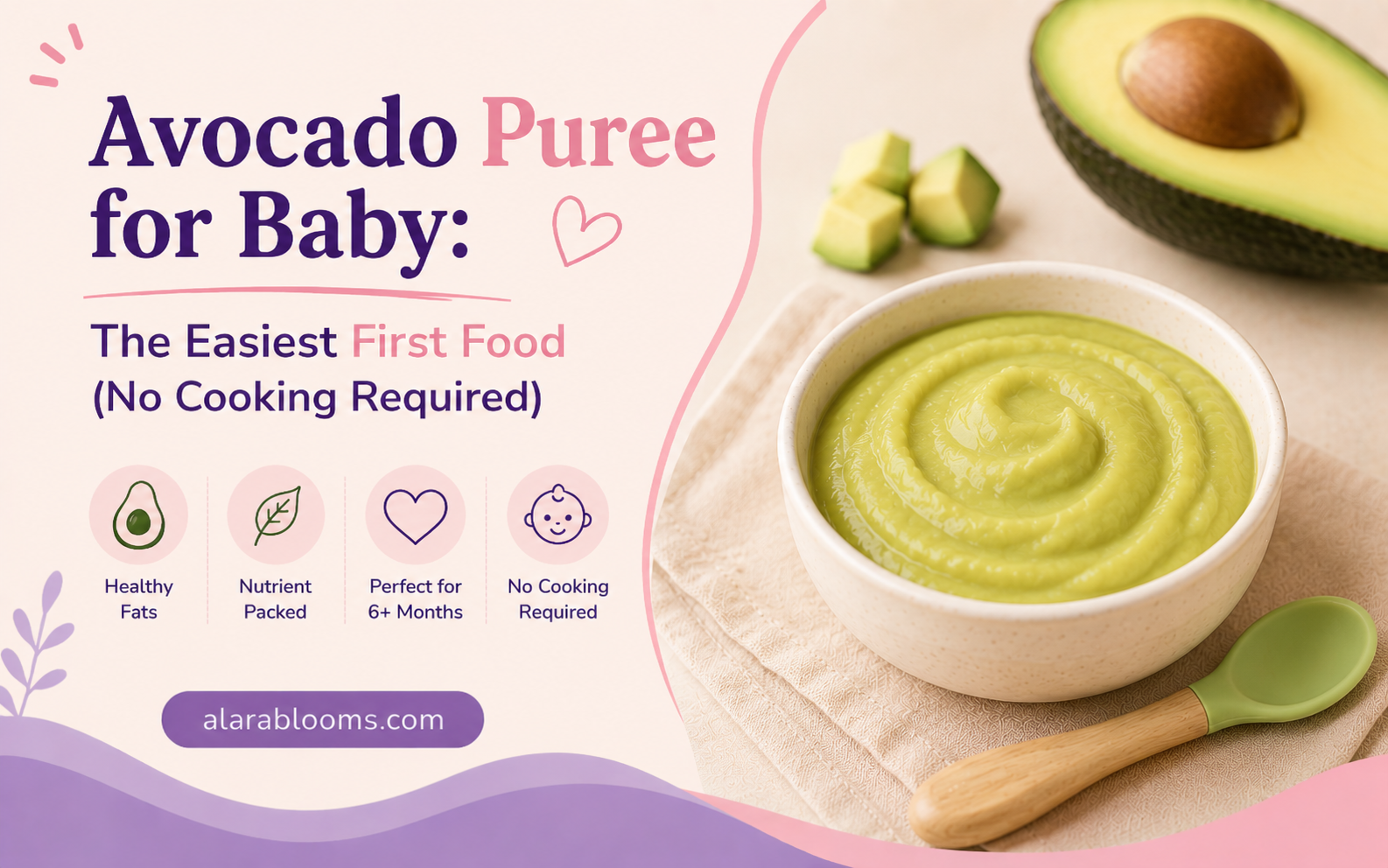 Avocado puree for baby, the easiest first food