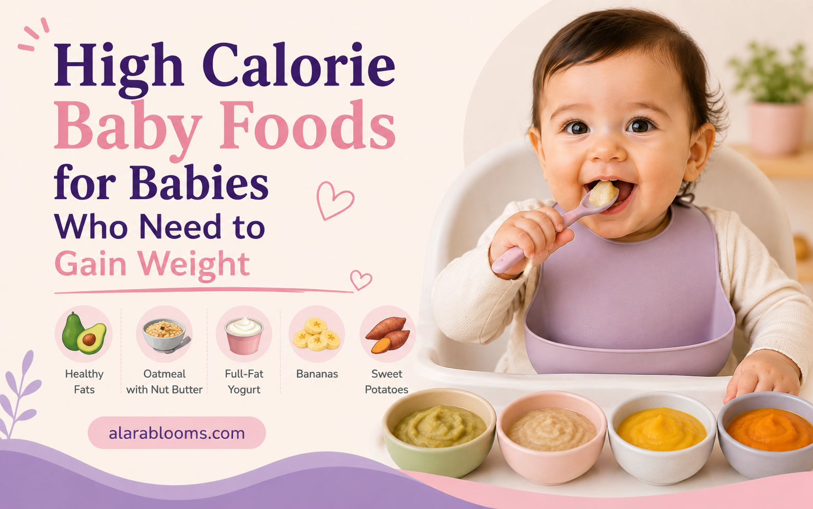 High calorie baby foods for babies who need to gain weight